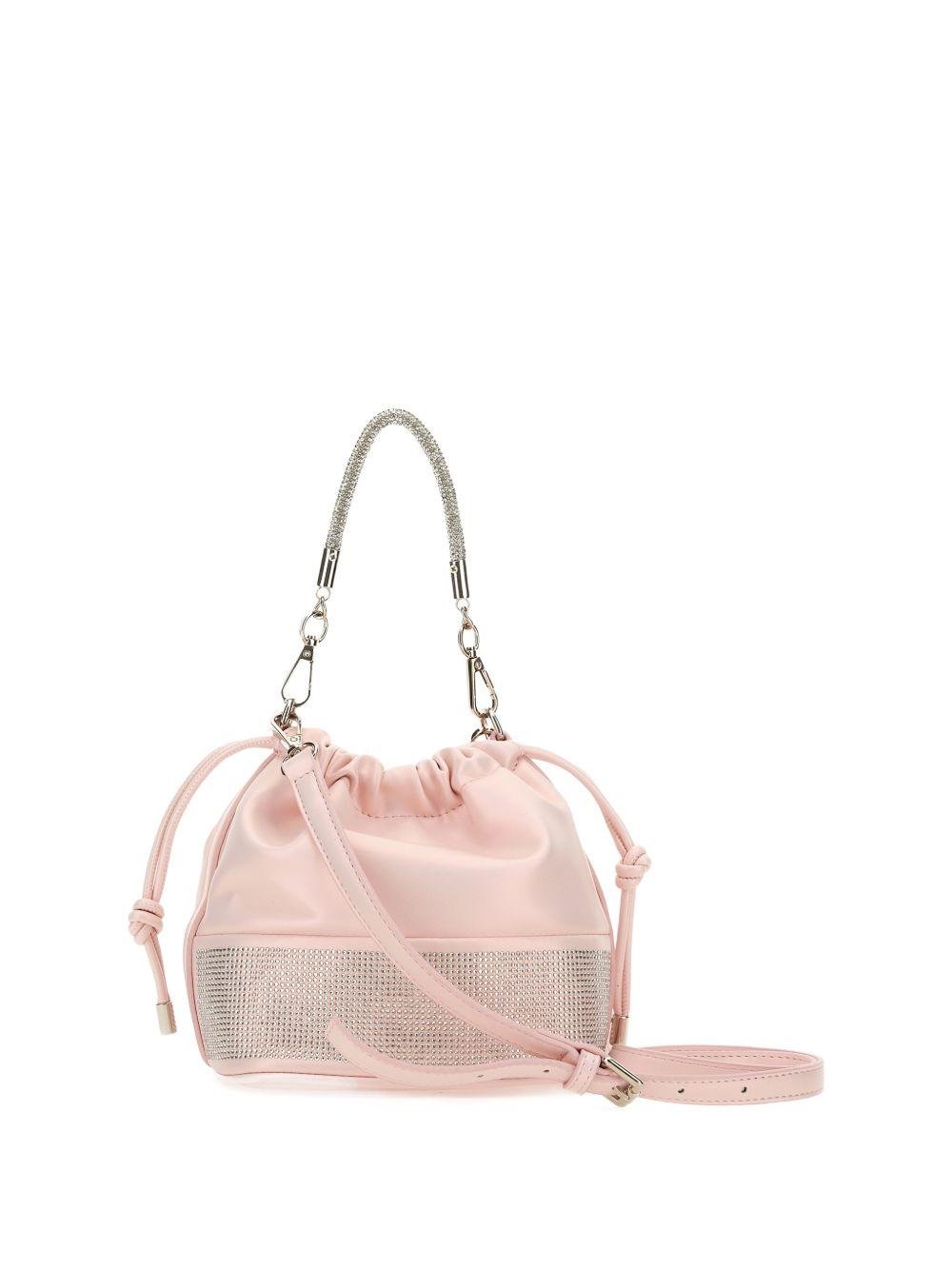 Borsa a secchiello per bambina Monnalisa rosa con manico in strass - Rubino Kids