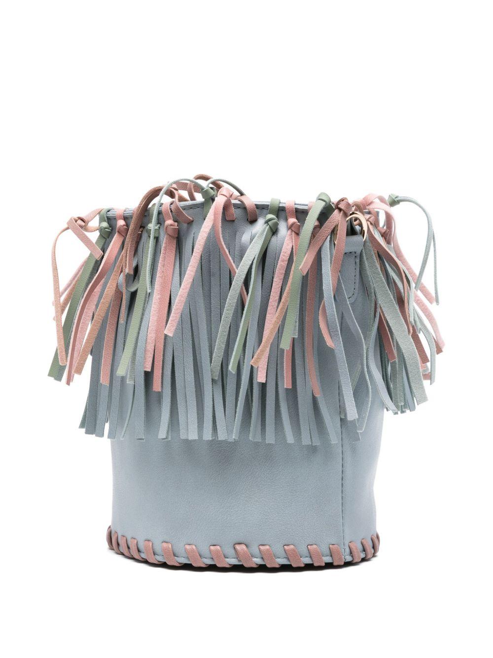 Borsa a secchiello Stella McCartney Kids azzurro con frange di nappe - Rubino Kids