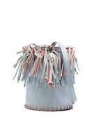 Borsa a secchiello Stella McCartney Kids azzurro con frange di nappe - Rubino Kids