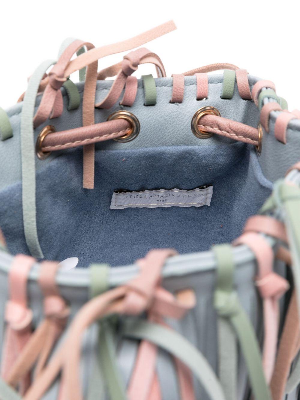 Borsa a secchiello Stella McCartney Kids azzurro con frange di nappe - Rubino Kids