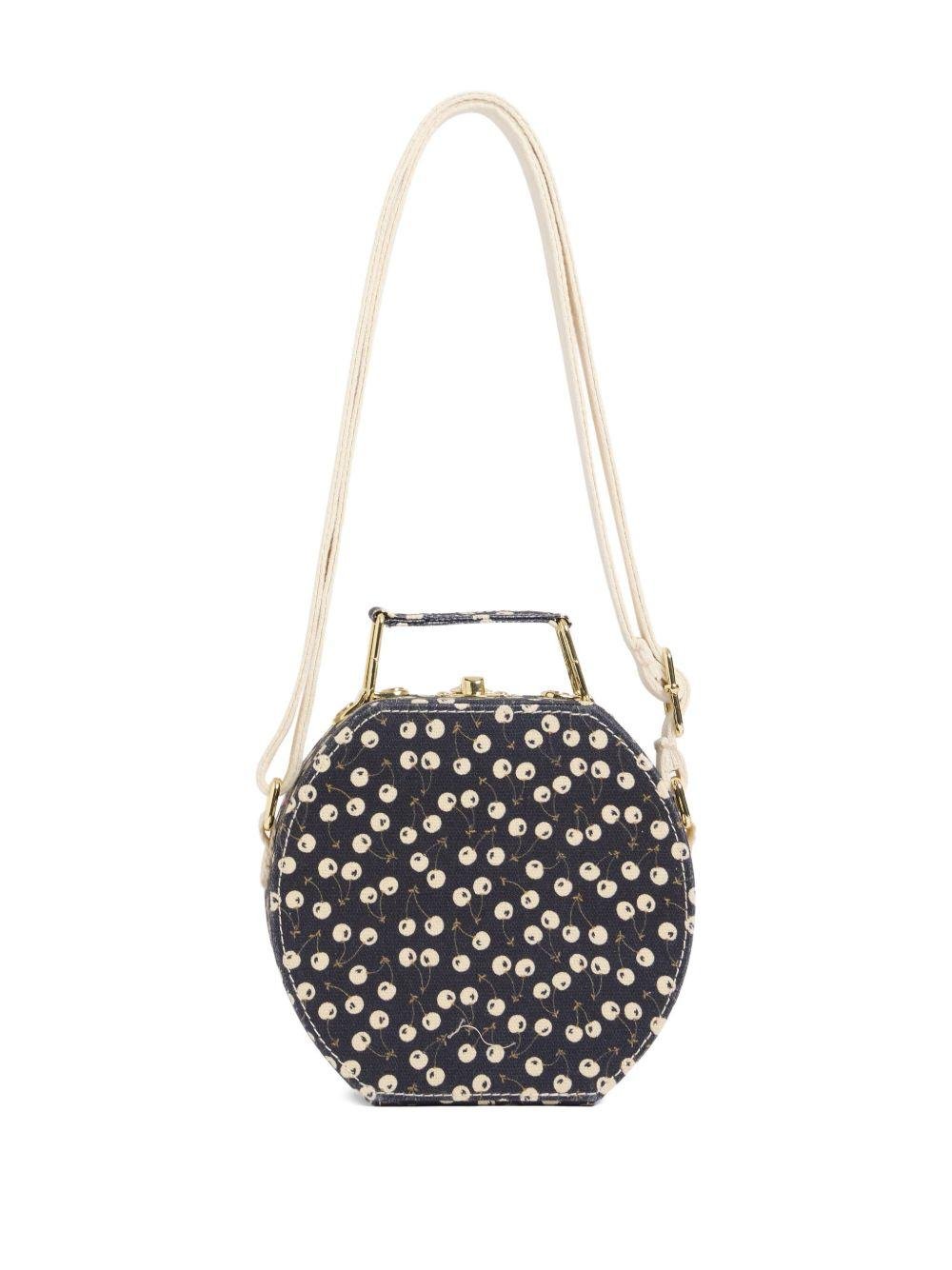 Borsa a spalla per bambina Bonpoint Jadore blu con stampa ciliegie - Rubino Kids