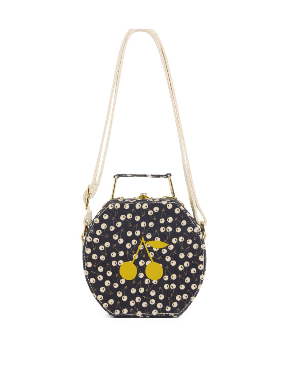 Borsa a spalla per bambina Bonpoint Jadore blu con stampa ciliegie - Rubino Kids