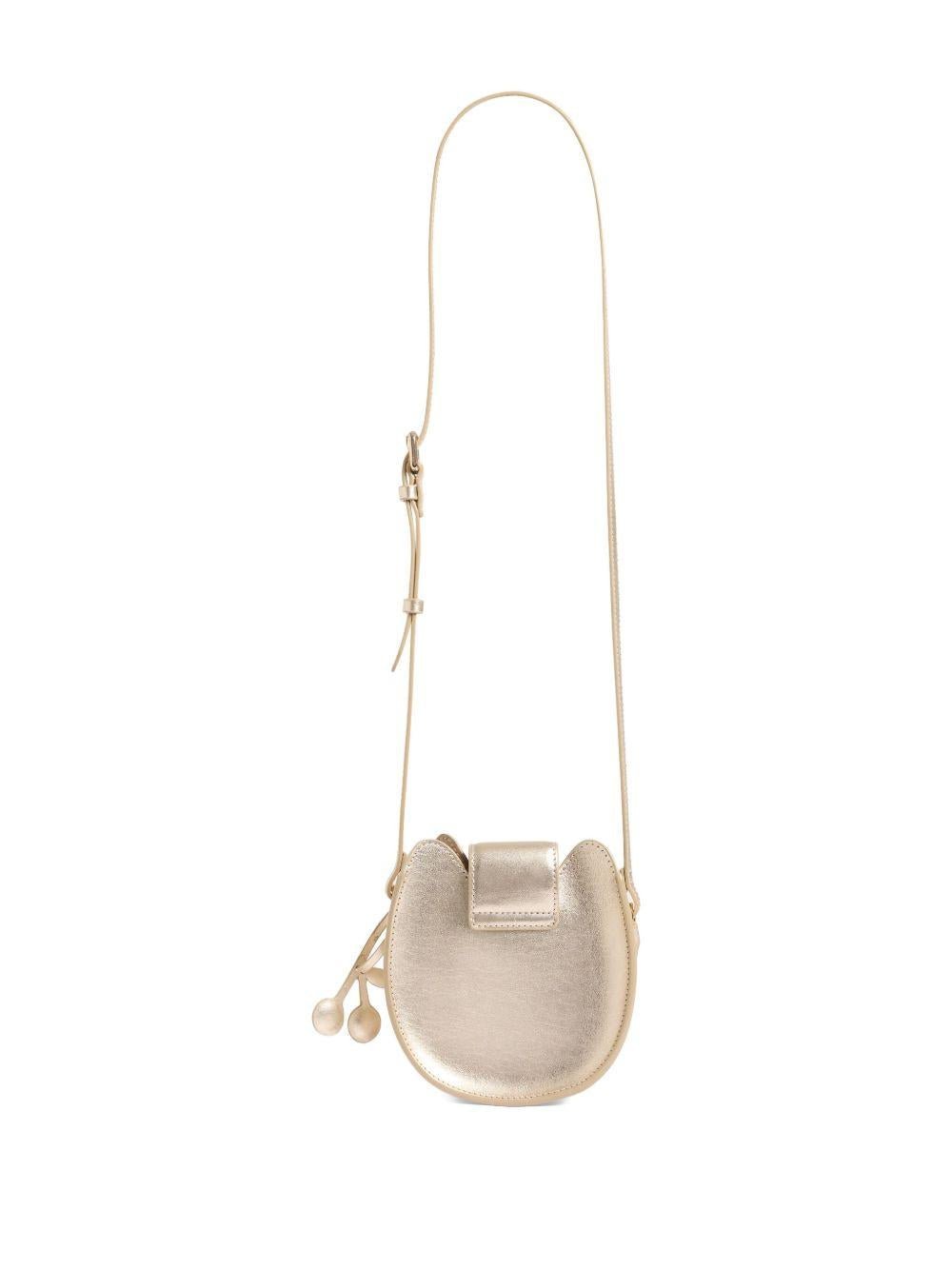 Borsa a spalla per bambina Bonpoint Jura color oro con fiocco - Rubino Kids