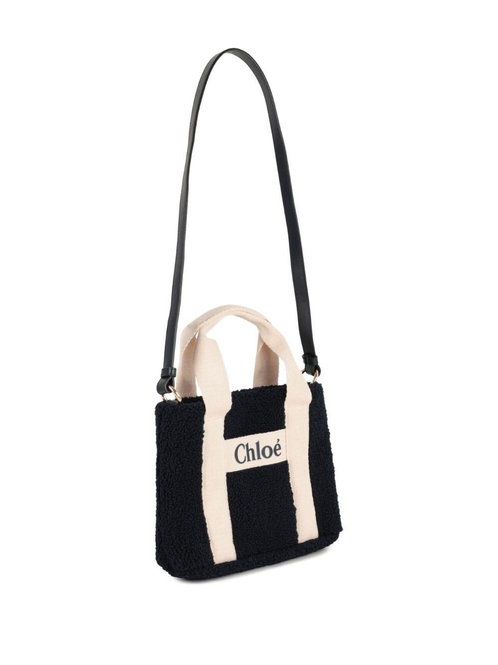 Borsa a spalla per bambina Chloé Kids nera Teddy - Rubino Kids