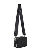 Borsa a spalla per bambina Dkny Kids nera con logo goffrato - Rubino Kids