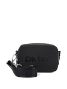 Borsa a spalla per bambina Dkny Kids nera con logo goffrato - Rubino Kids