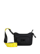 Borsa a spalla per bambina Dkny Kids nera con stampa logo - Rubino Kids