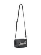 Borsa a spalla per bambina Karl Lagerfeld Kids nera con strass - Rubino Kids