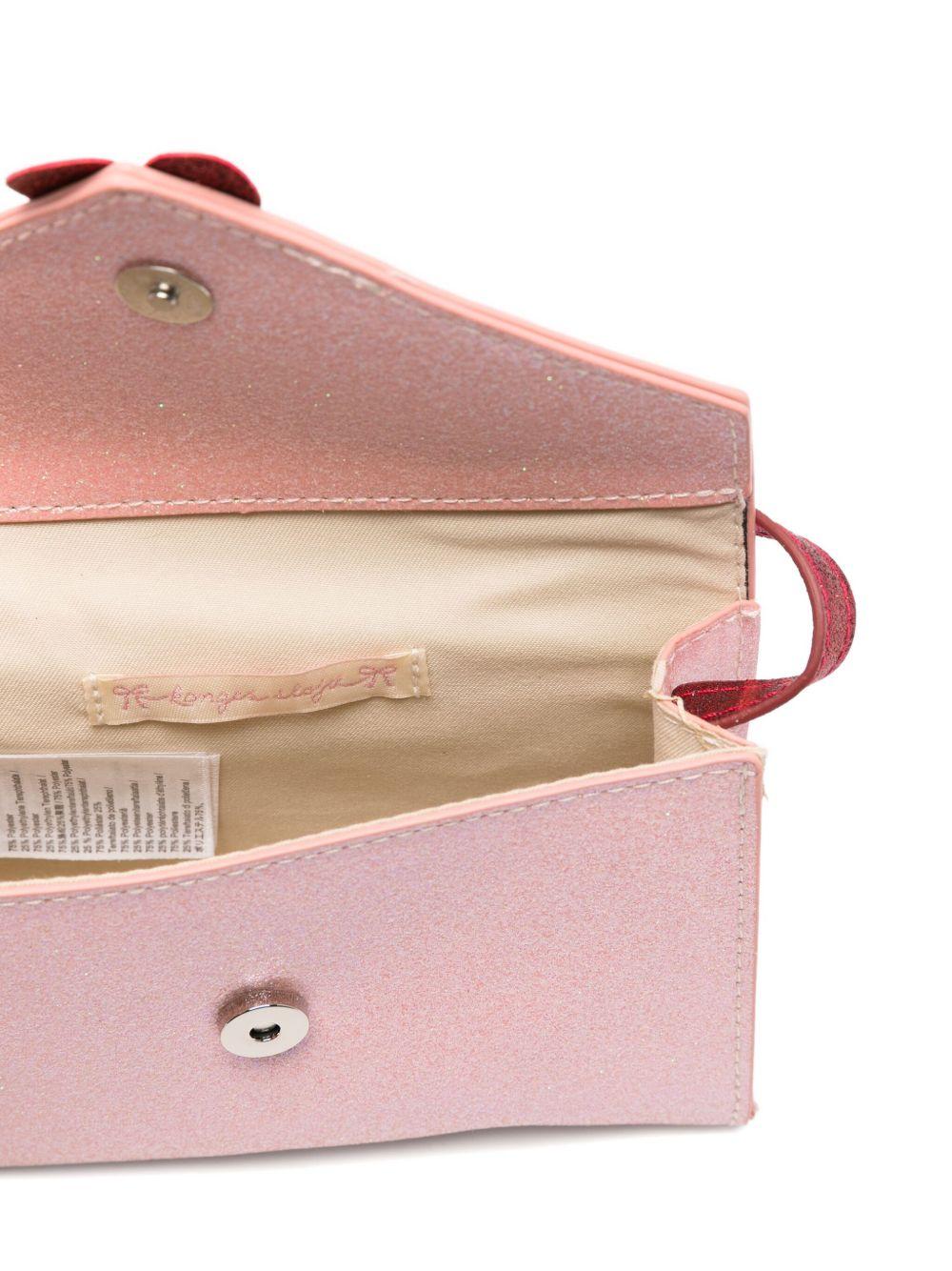 Borsa a spalla per bambina Konges Sløjd Love Letter rosa con motivo ciliegie - Rubino Kids