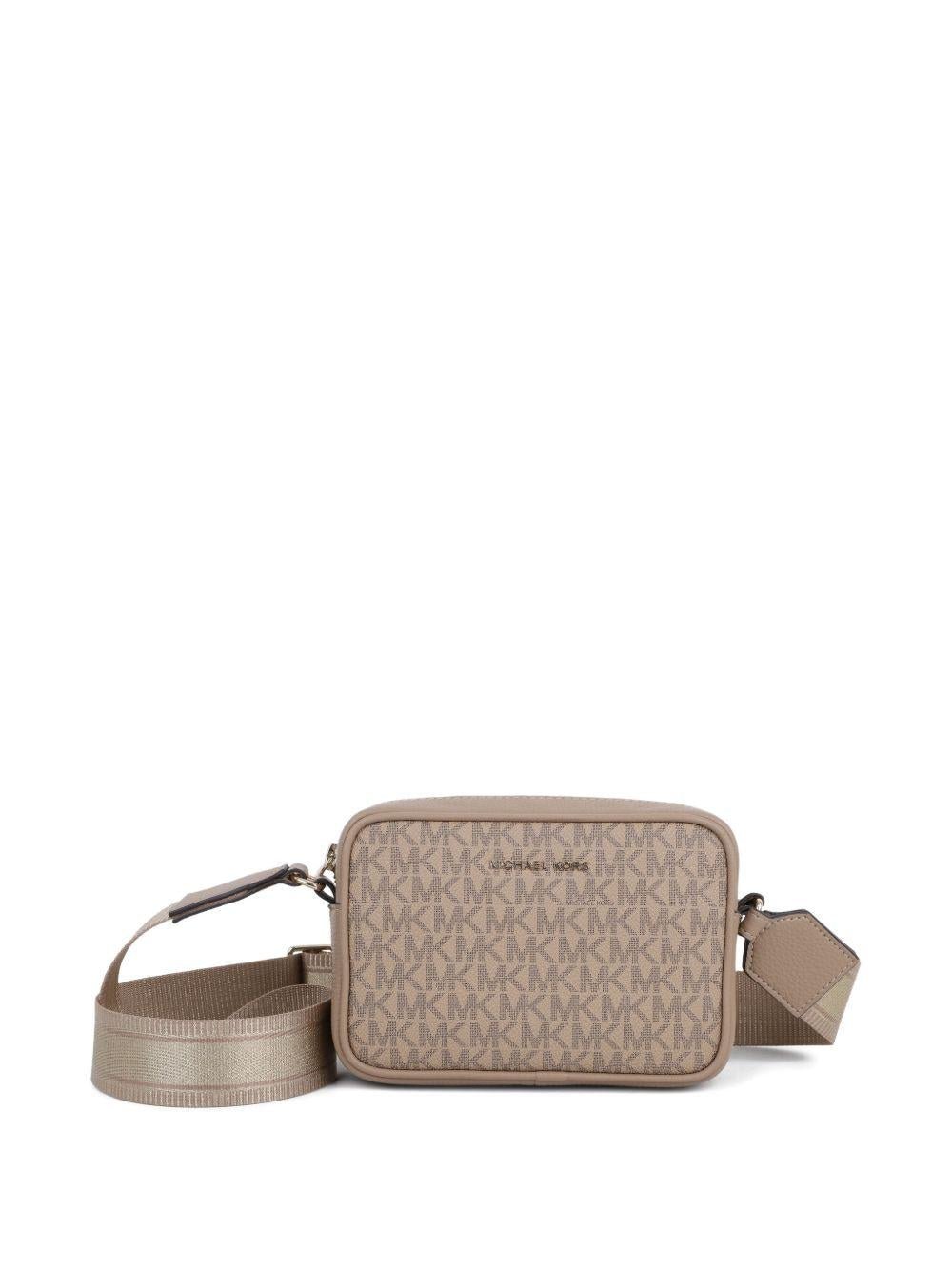 Borsa a spalla per bambina Michael Kors Kids beige con monogramma - Rubino Kids
