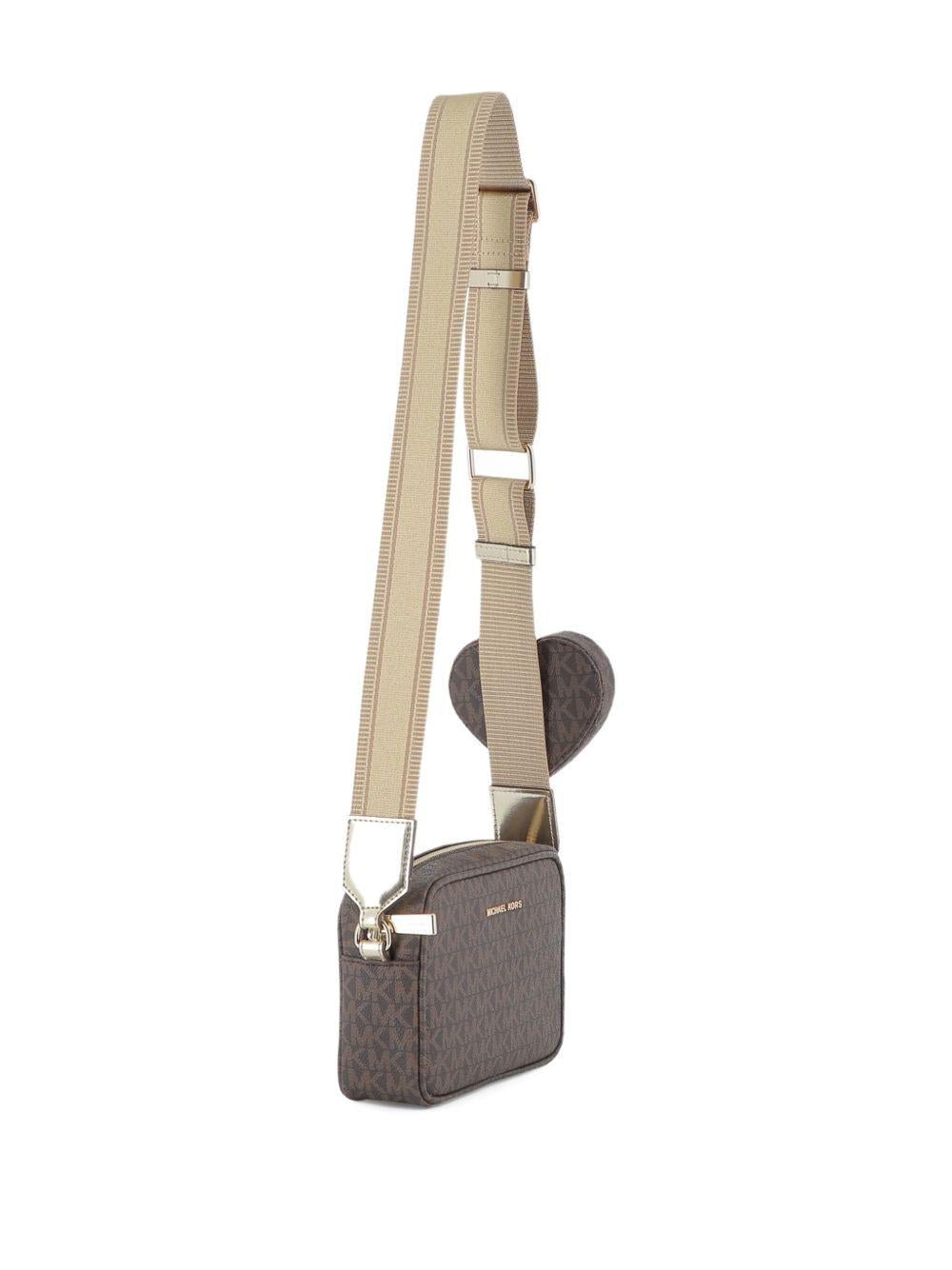Borsa a spalla per bambina Michael Kors kids marrone con monogramma - Rubino Kids