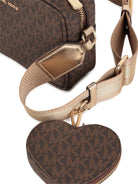 Borsa a spalla per bambina Michael Kors kids marrone con monogramma - Rubino Kids