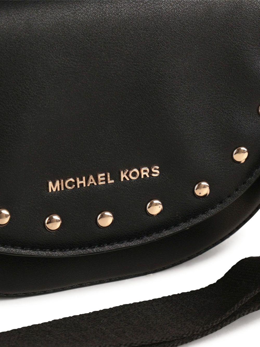 Borsa a spalla per bambina Michael Kors Kids nera con forma a mezza luna - Rubino Kids