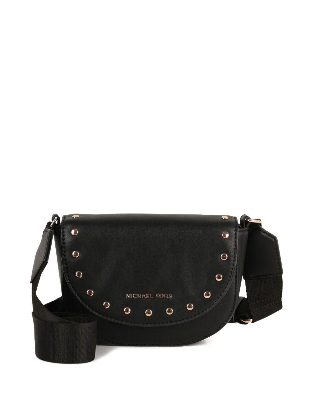 Borsa a spalla per bambina Michael Kors Kids nera con forma a mezza luna - Rubino Kids