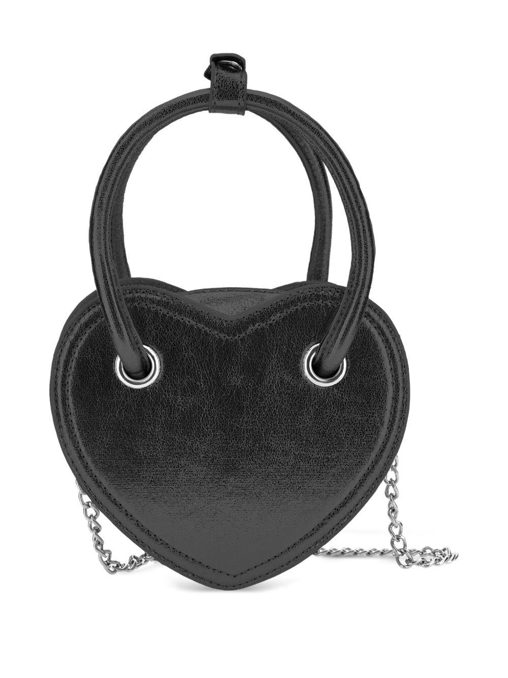 Borsa a spalla per bambina Monnalisa nera a forma di cuore - Rubino Kids