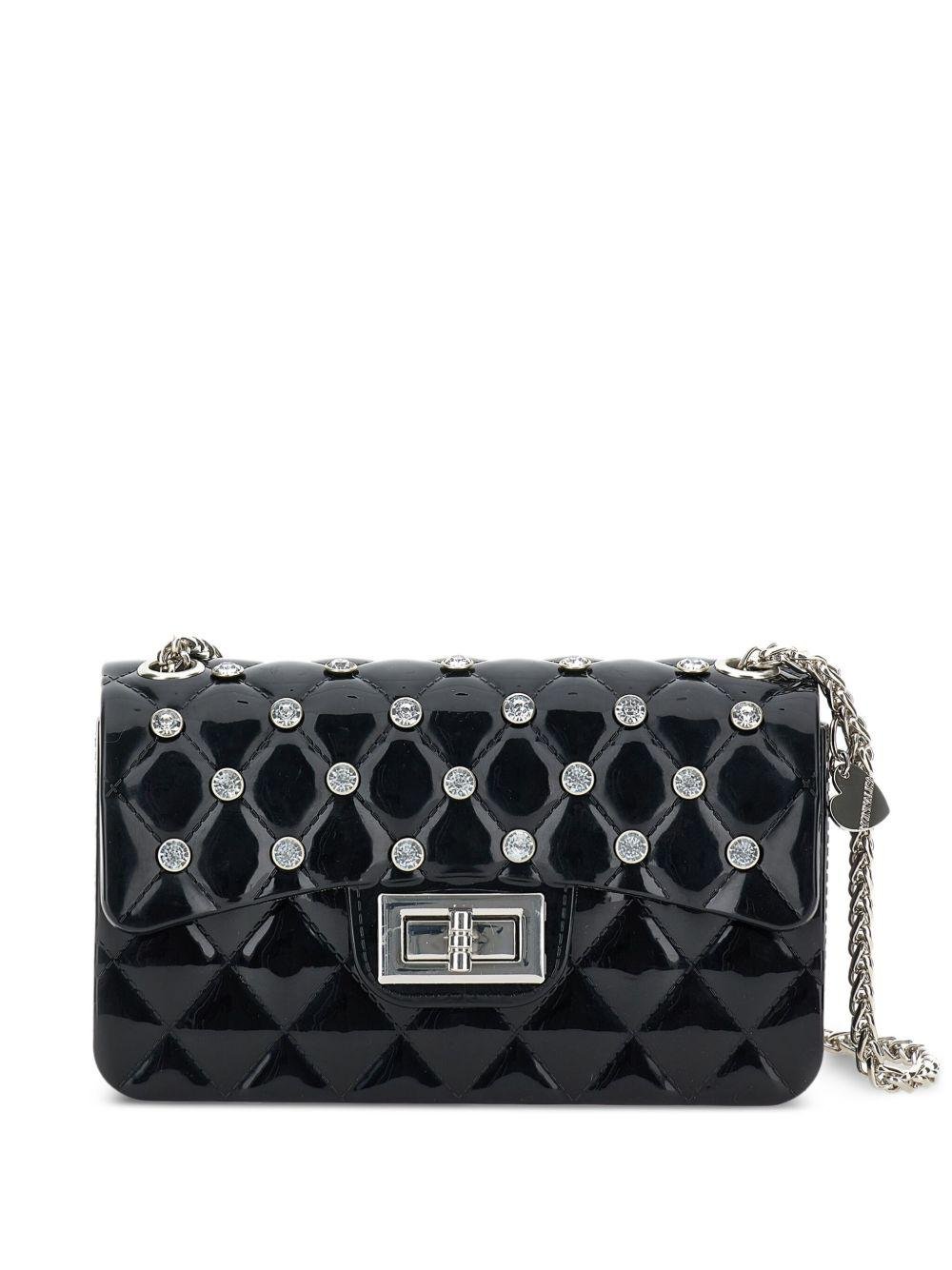 Borsa a spalla per bambina Monnalisa nera con effetto glossy - Rubino Kids