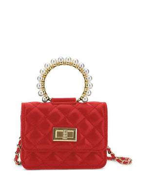 Borsa a spalla per bambina Monnalisa rossa con design trapuntato