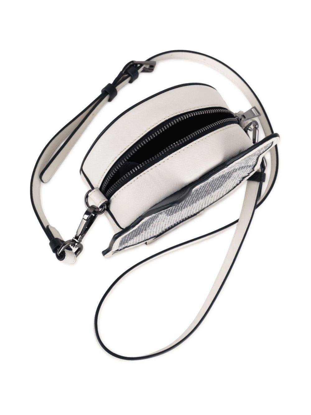 Borsa a tracolla Ikon per bambina Karl Lagerfeld Kids bianca con decorazione con strass - Rubino Kids