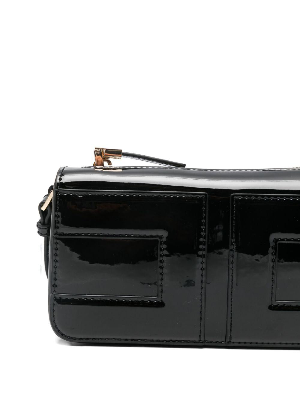 Borsa a tracolla per bambina Elisabetta Franchi La Mia Bambina nera con design a pannelli - Rubino Kids