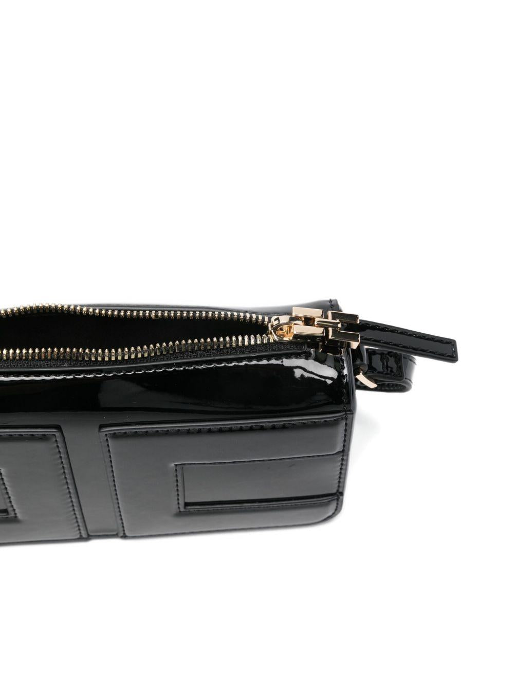 Borsa a tracolla per bambina Elisabetta Franchi La Mia Bambina nera con design a pannelli - Rubino Kids