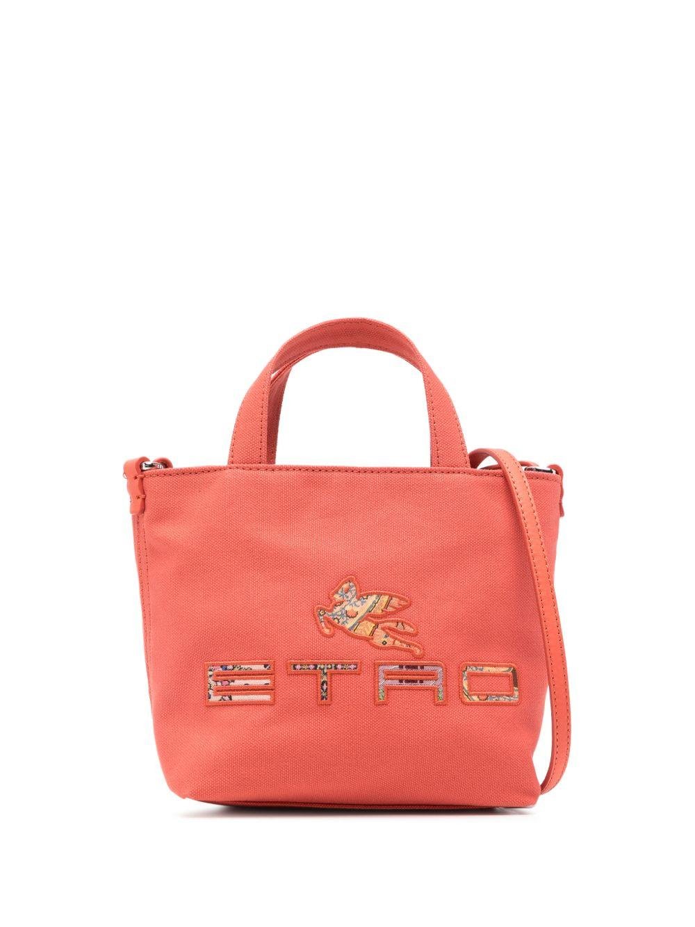 Borsa a tracolla per bambina Etro Kids arancione con logo - Rubino Kids