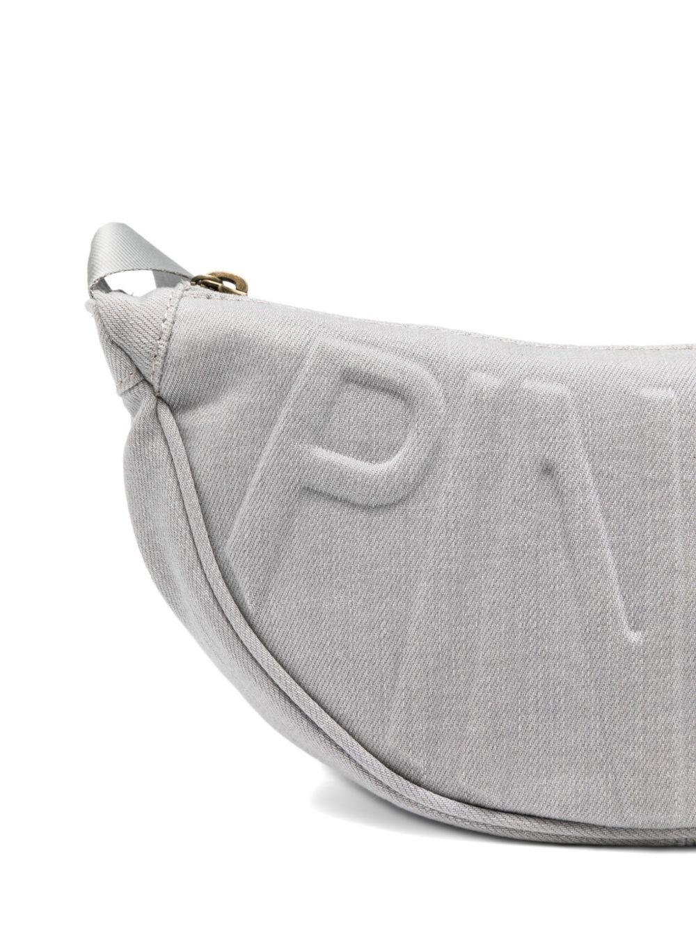 Borsa a tracolla per bambina Pinko Kids grigia con logo in rilievo - Rubino Kids