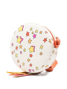 Borsa a tracolla per bambina Stella McCartney Kids bianca con stampa a stelle e dettagli in nappa - Rubino Kids