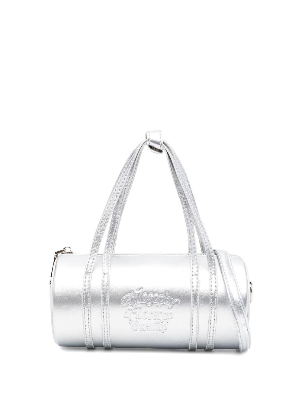 Borsa cilindrica per bambina Philosophy Di Lorenzo Serafini Kids argento in vernice - Rubino Kids
