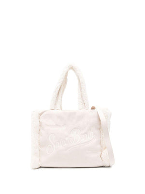 Borsa Colette per bambina MC2 Saint Barth Kids beige con dettagli in shearling