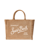 Borsa Colette per bambina MC2 Saint Barth Kids beige con logo ricamato a contrasto - Rubino Kids