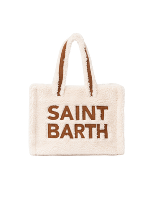 Borsa Colette per bambina MC2 Saint Barth Kids beige con texture teddy