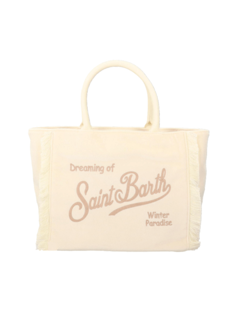 Borsa Colette per bambina MC2 Saint Barth Kids bianca con logo ricamato a contrasto - Rubino Kids