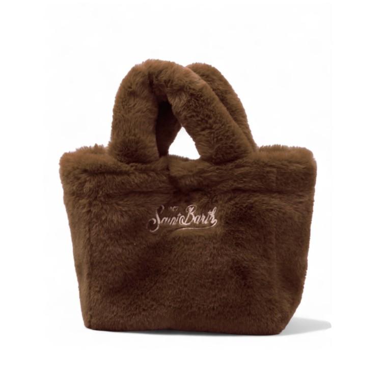 Borsa Colette per bambina MC2 Saint Barth Kids marrone con effetto fur - Rubino Kids