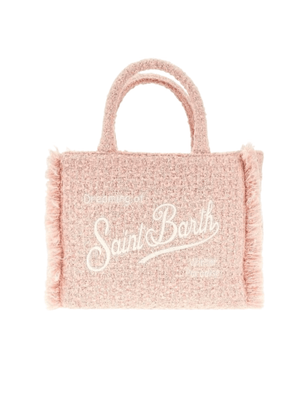Borsa Colette per bambina MC2 Saint Barth Kids rosa con ricamo logo a contrasto sul davanti