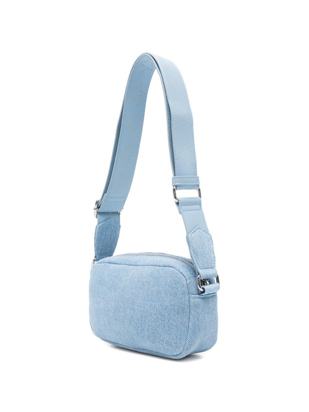 Borsa con tracolla per bambina Stella McCartney Kids azzurra con applicazione Stella - Rubino Kids