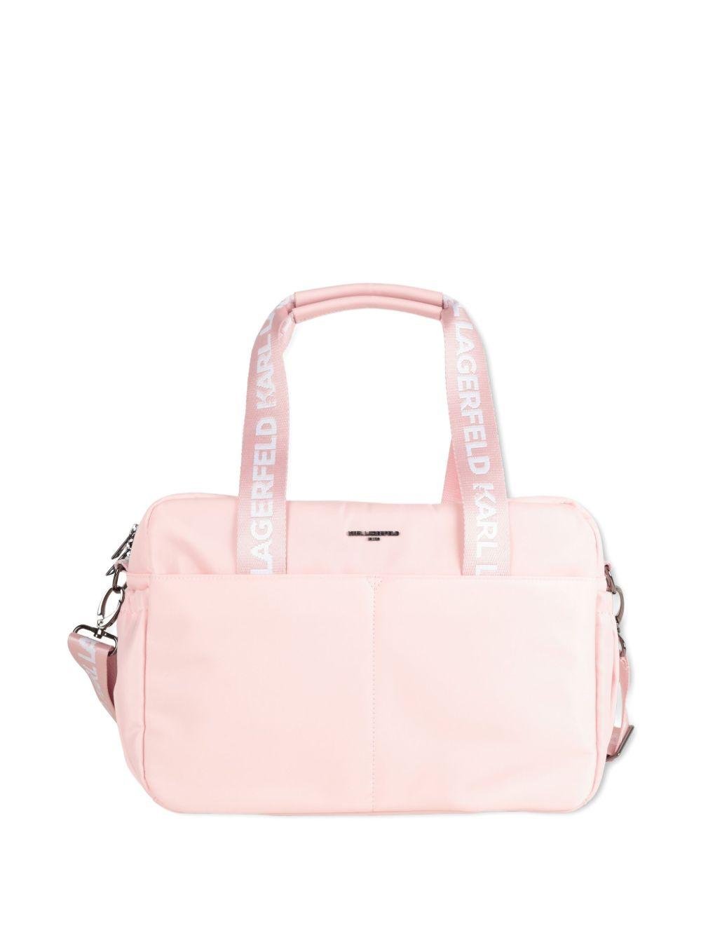 Borsa fasciatoio Choupette per neonata Karl Lagerfeld Kids rosa con logo sulla fascia - Rubino Kids