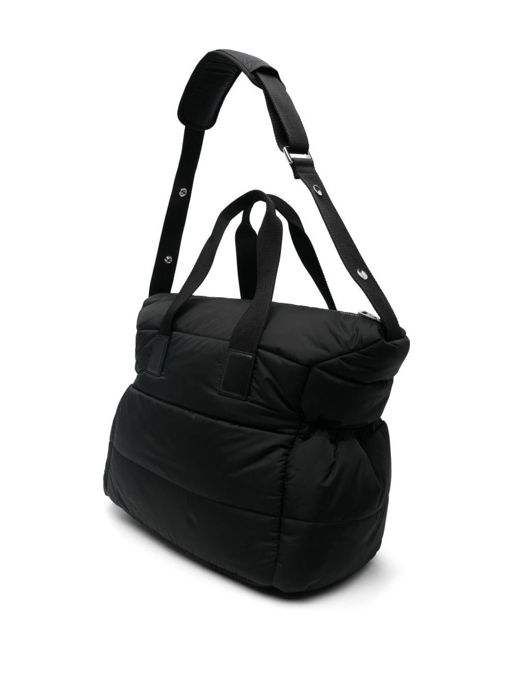 Borsa fasciatoio Mommy per neonati Moncler Enfant nera con tracolla regolabile - Rubino Kids