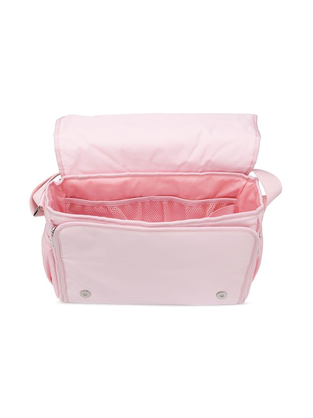 Borsa fasciatoio per neonata Emporio Armani Kids rosa con placca con logo - Rubino Kids