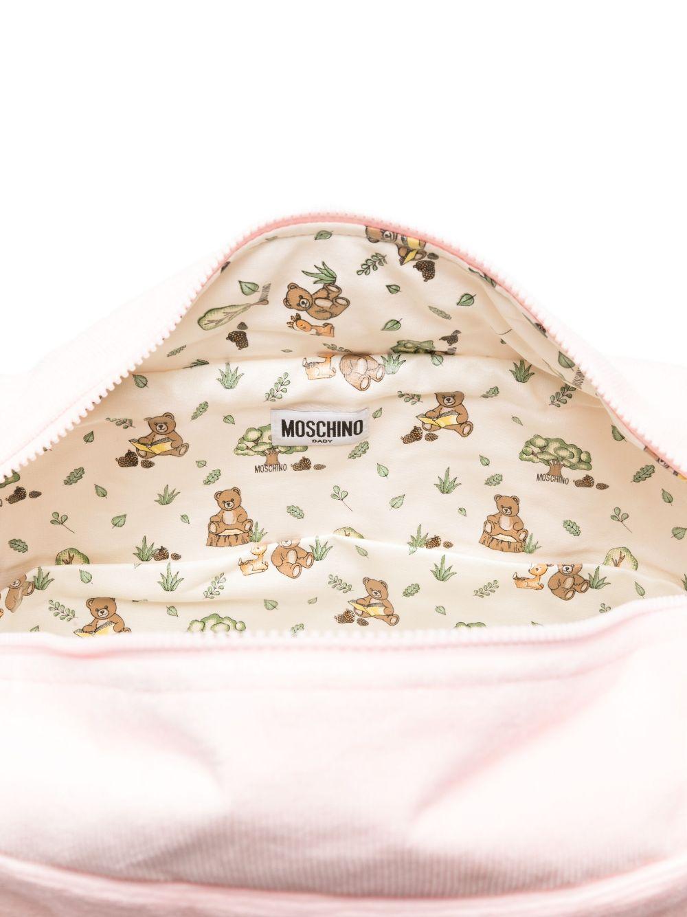 Borsa fasciatoio per neonata Moschino Kids rosa con stampa Teddy Bear - Rubino Kids