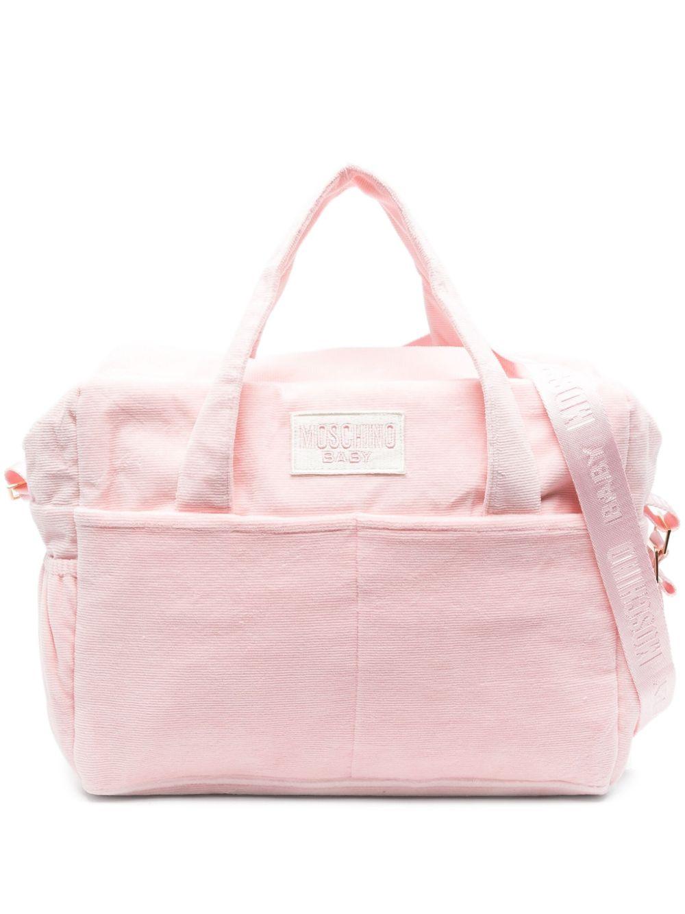 Borsa fasciatoio per neonata Moschino Kids rosa con stampa Teddy Bear - Rubino Kids