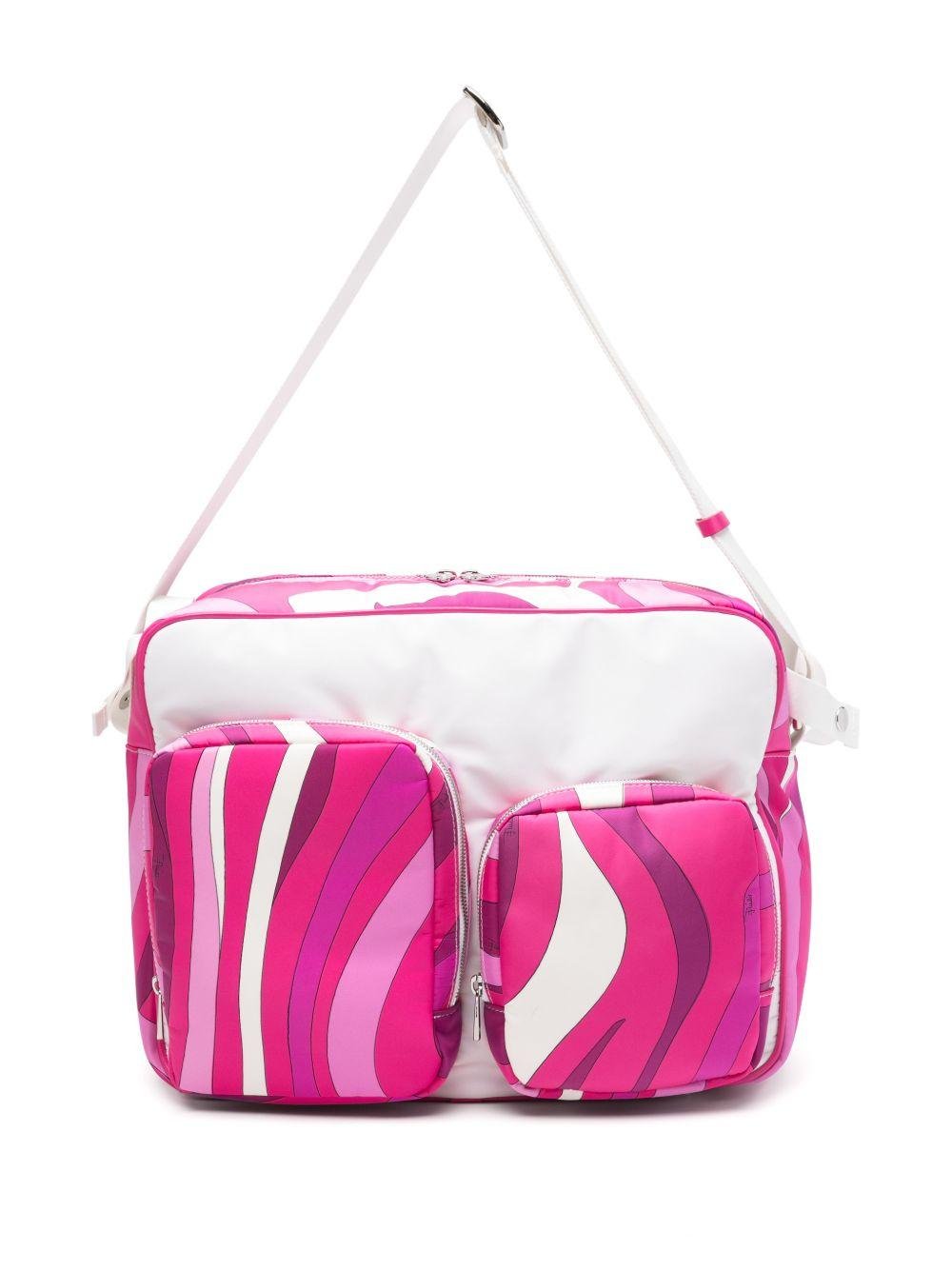 Borsa fasciatoio per neonata Pucci Junior fucsia con stampa grafica - Rubino Kids