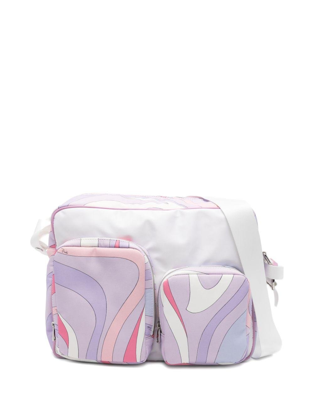 Borsa fasciatoio per neonata Pucci Junior viola con stampa grafica all - over - Rubino Kids