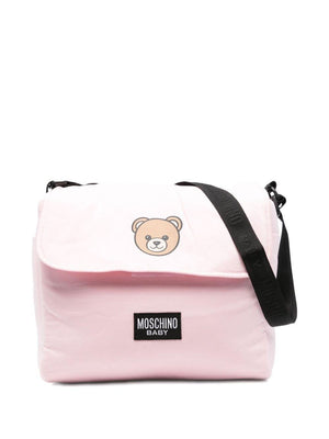 Borsa fasciatoio per neonatai Moschino Kids rosa con stampa Teddy Bear