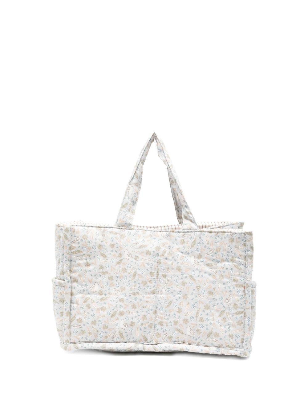 Borsa fasciatoio per neonati Avery Row bianco trapuntata con stampa del logo - Rubino Kids