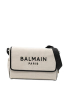 Borsa fasciatoio per neonati Balmain Kids beige con ricamo logo a contrasto - Rubino Kids
