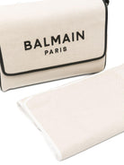 Borsa fasciatoio per neonati Balmain Kids beige con ricamo logo a contrasto - Rubino Kids