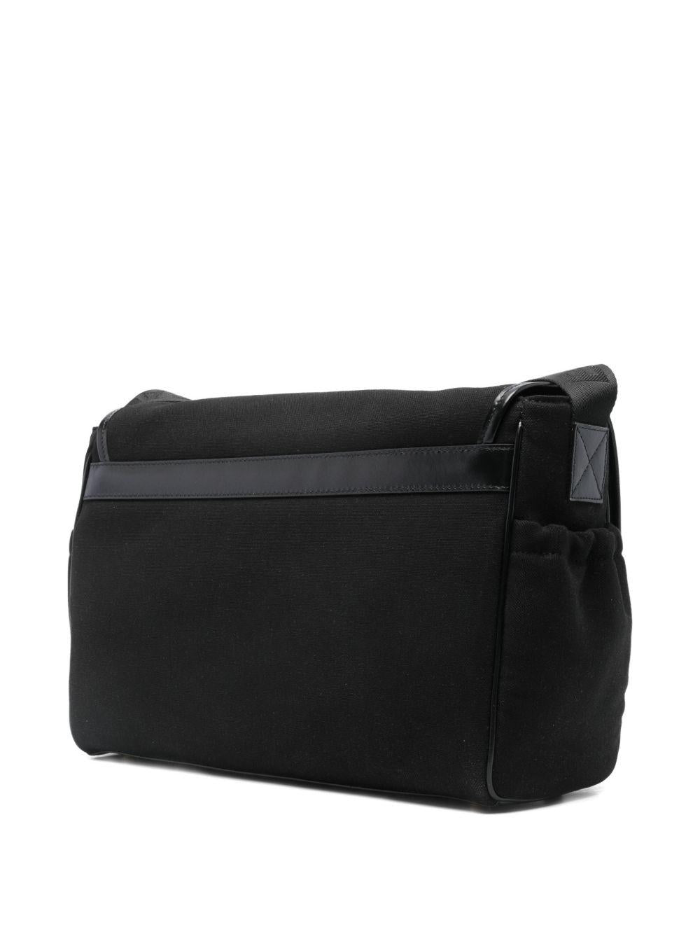 Borsa fasciatoio per neonati Balmain Kids nera con logo ricamato - Rubino Kids