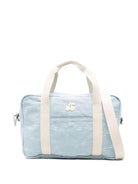 Borsa fasciatoio per neonati Bonpoint azzurra con logo ricamato all - over - Rubino Kids