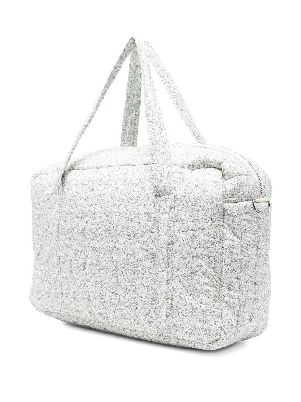 Borsa fasciatoio per neonati Bonpoint grigio con stampa floreale - Rubino Kids