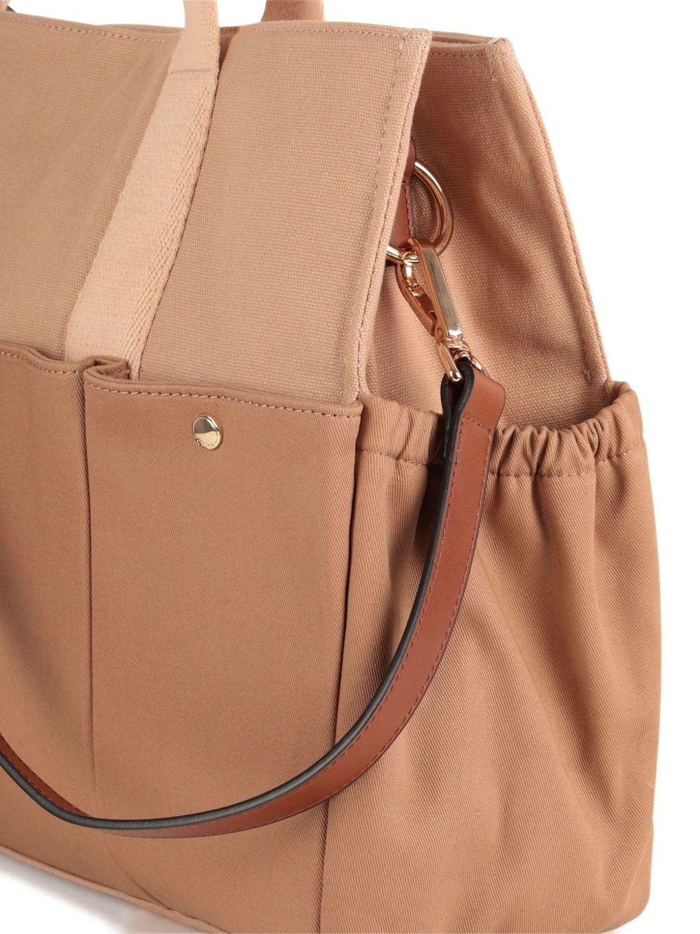 Borsa fasciatoio per neonati Chloé Kids beige con dettaglio logo - Rubino Kids